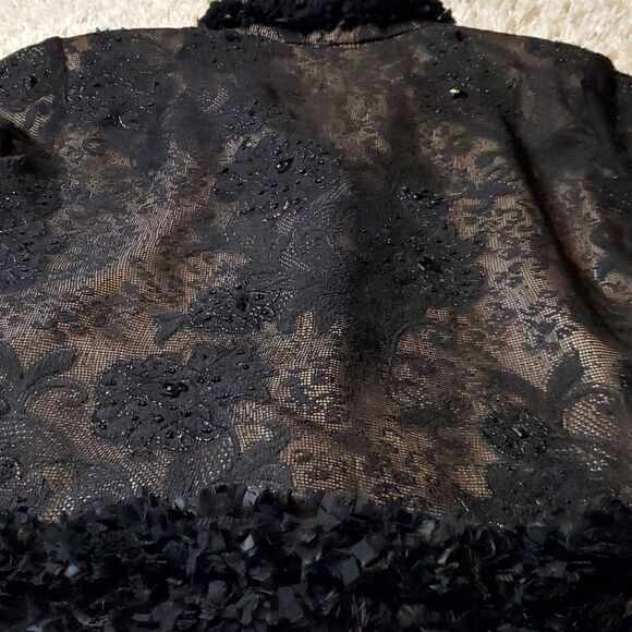 VINTAGE Blutique Black Beaded Jacket - Picture 7 of 11